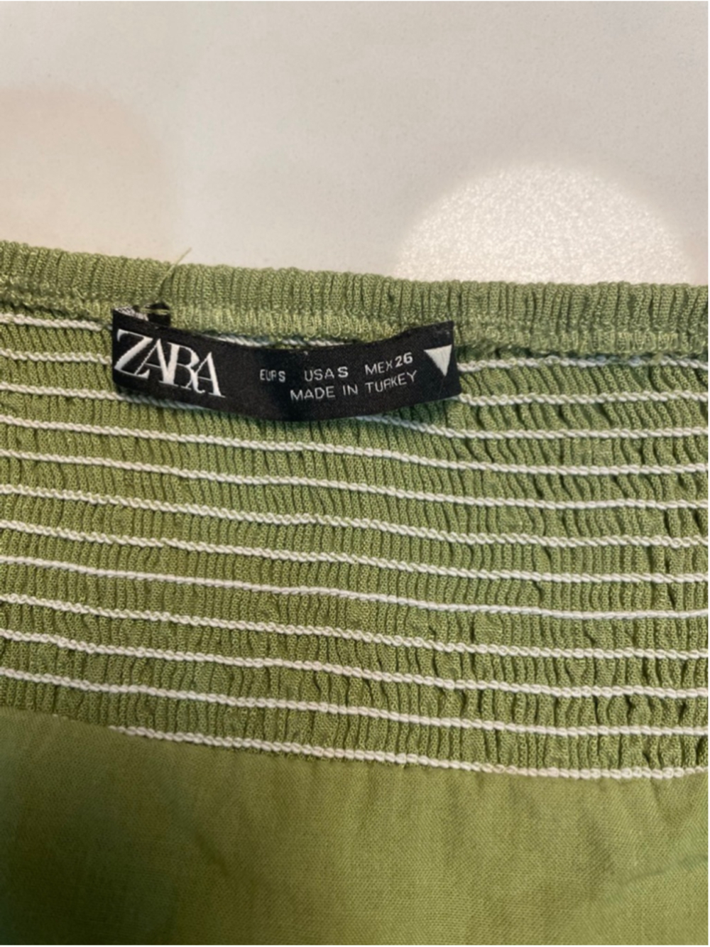 ZARA Green Maxi Dress S Milkmaid Slit Minimalist Feminine - Picture 7 of 9
